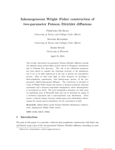Inhomogeneous Wright–Fisher construction of two-parameter Poisson–Dirichlet diffusions