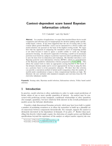 Context-dependent score based Bayesian information criteria N.T. Underhill and J.Q. Smith