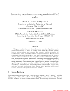 Estimating causal structure using conditional DAG models