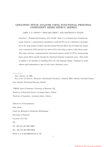 LINGUISTIC PITCH ANALYSIS USING FUNCTIONAL PRINCIPAL COMPONENT MIXED EFFECT MODELS