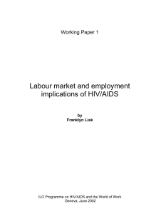Labour market and employment implications of HIV/AIDS Working Paper 1