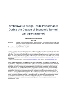 Zimbabwe’s Foreign Trade Performance  During the Decade of Economic Turmoil Will Exports Recover?  