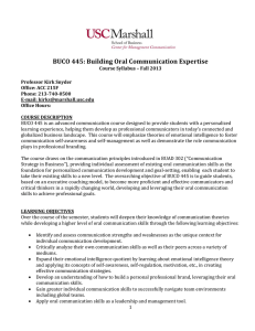 BUCO 445: Building Oral Communication Expertise