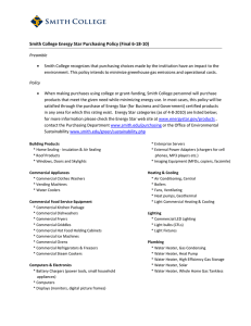 Smith College Energy Star Purchasing Policy (Final 6-18-10)