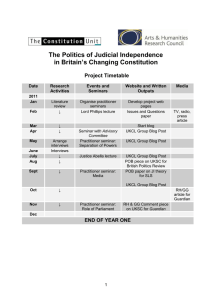The Politics of Judicial Independence in Britain’s Changing Constitution Project Timetable