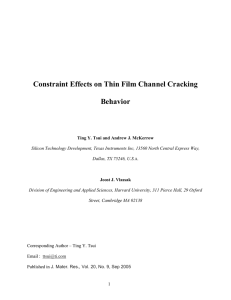 Constraint Effects on Thin Film Channel Cracking Behavior