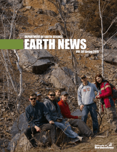 EARTH NEWS DEPARTMENT OF EARTH SCIENCE VOL 38 spring 2015