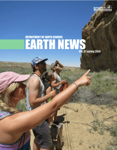 EARTH NEWS DEPARTMENT OF EARTH SCIENCE VOL 37 spring 2014