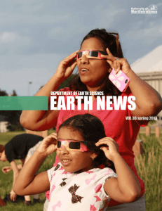 EARTH NEWS DEPARTMENT OF EARTH SCIENCE VOL 36 spring 2013