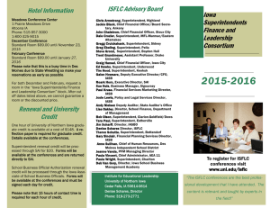 ISFLC Advisory Board Hotel Information Iowa Superintendents
