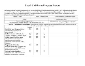 Level 1 Midterm Progress Report