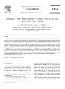 Influence of phase transformations on lateral heterogeneity and Lars Stixrude