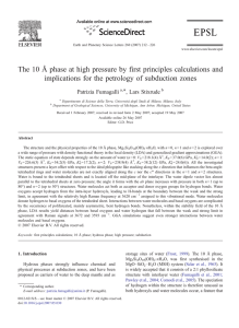 The 10 Å phase at high pressure by first principles... implications for the petrology of subduction zones