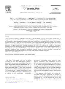 Al O incorporation in MgSiO perovskite and ilmenite