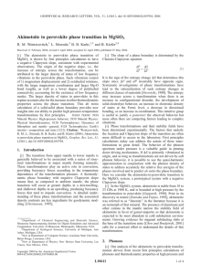 Akimotoite to perovskite phase transition in MgSiO R. M. Wentzcovitch, L. Stixrude,