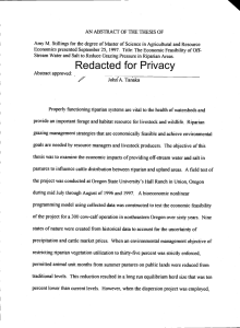 Amy M. Stillings for the degree of Master of Science... Economics presented September 25, 1997. Title: The Economic Feasibility of...