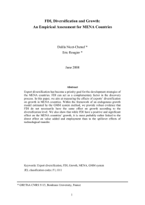 FDI, Diversification and Growth: An Empirical Assessment for MENA Countries