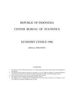 REPUBLIC OF INDONESIA CENTER  BUREAU  OF  STATISTICS (SMALL INDUSTRY)