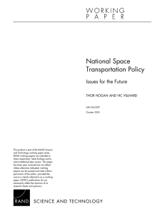 National Space Transportation Policy Issues for the Future