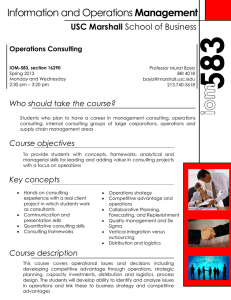 Management USC Marshall Operations Consulting