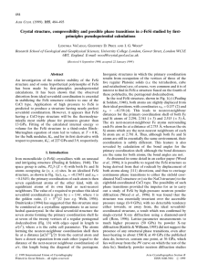 Crystal structure, compressibility and possible phase transitions in e-FeSi studied... principles pseudopotential calculations