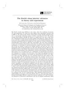 The Earth’s deep interior: advances in theory and experiment