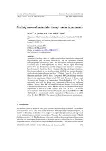 Melting curve of materials: theory versus experiments D Alf`e , L Voˇcadlo