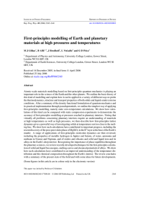 First-principles modelling of Earth and planetary
