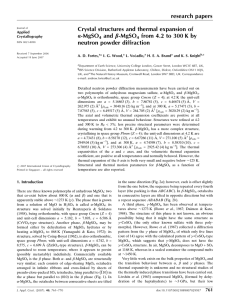 research papers Crystal structures and thermal expansion of and b-MgSO