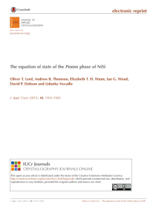 Pmmn electronic reprint The equation of state of the phase of NiSi