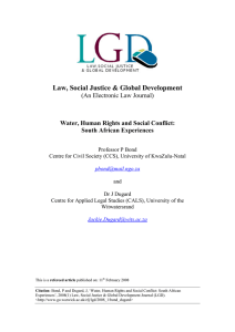 Law, Social Justice &amp; Global Development (An Electronic Law Journal)