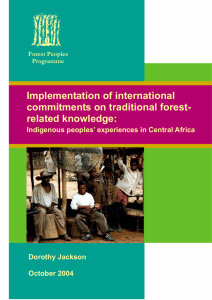 Implementation of international commitments on traditional forest- related knowledge: