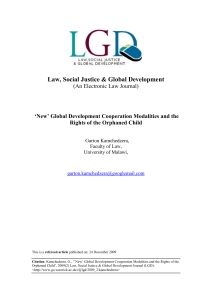 Law, Social Justice &amp; Global Development  (An Electronic Law Journal)