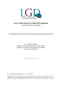 Law, Social Justice &amp; Global Development  (An Electronic Law Journal)