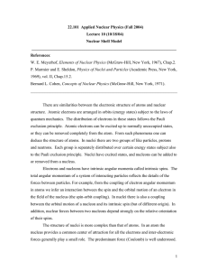 22.101  Applied Nuclear Physics (Fall 2004) Lecture 10 (10/18/04) _______________________________________________________________________