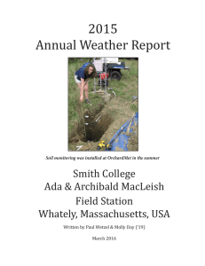 2015 Annual Weather Report Smith College Ada &amp; Archibald MacLeish