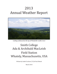 2013 Annual Weather Report Smith College Ada &amp; Archibald MacLeish