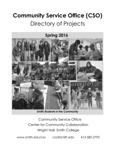 Community Service Office (CSO)  Spring 2016 Community Service Office