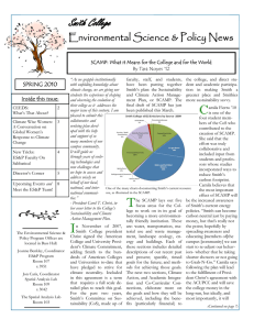 Smith College Environmental Science &amp; Policy News SPRING 2010