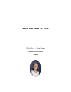 Mahalo, Honu (Thank You, Turtle)  A Short Story by Olivia Ferraro