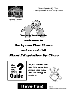 Have Fun! Plant Adaptation Up Close Young botanists welcome to