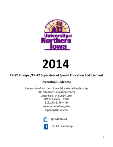 2014  PK-12 Principal/PK-12 Supervisor of Special Education Endorsement Internship Guidebook