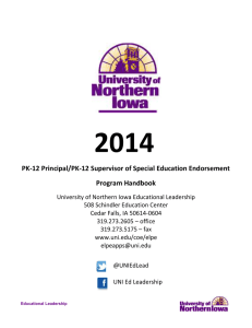 2014  PK-12 Principal/PK-12 Supervisor of Special Education Endorsement Program Handbook