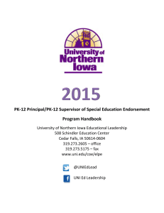 PK-12 Principal/PK-12 Supervisor of Special Education Endorsement Program Handbook