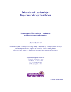 Educational Leadership - Superintendency Handbook