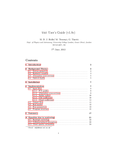 tau User’s Guide (v1.8c) Contents M. D. J. Hollis