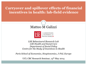 Carryover and spillover effects of financial incentives in health: lab-field evidence