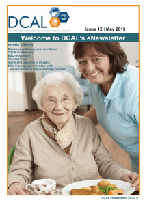 Welcome to DCAL’s eNewsletter  Issue 12 May 2013