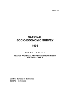 NATIONAL SOCIO-ECONOMIC SURVEY 1996 Central Bureau of Statistics,