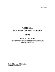 NATIONAL SOCIO-ECONOMIC SURVEY 1999 Central Bureau of Statistics,
